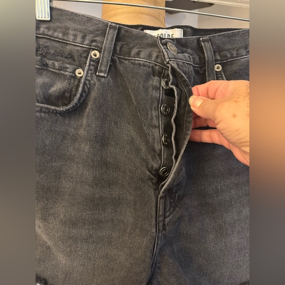 AGOLDE Riley Shorts High Rise Denim Distressed Black Washed Retro Y2K size 30 - Picture 8 of 14